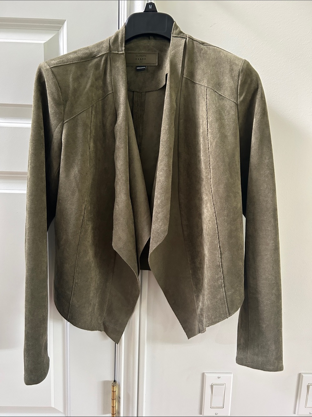 Blank NYC size medium faux suede olive green jacket